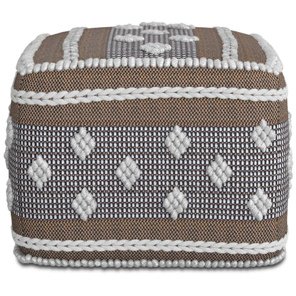 Mapleton - Outdoor / Indoor Pouf - Beige Gray / White