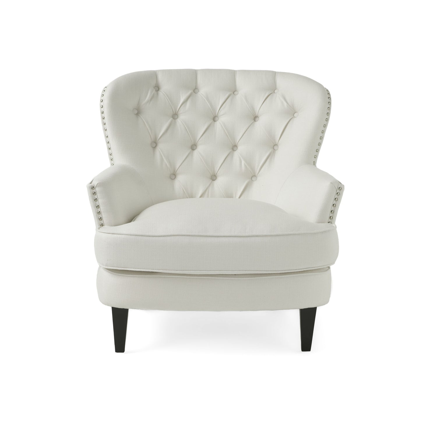 Modern Accent Chair Upholstered Foam Filled Living Room Chairs Comfy Reading Chair Mid Century Modern Chair, Armchair For Living Room Bedroom - Ivory