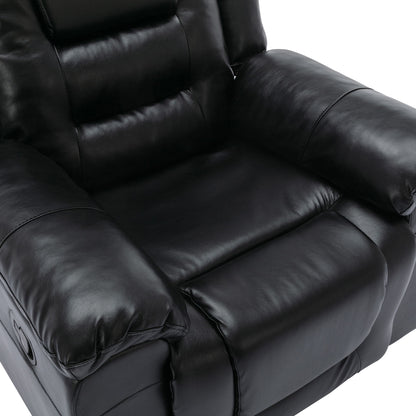360ÔøΩÔøΩ swivel And Rocking Home Theater Recliner Manual Recliner Chair With Wide Armrest For Living Room - Black