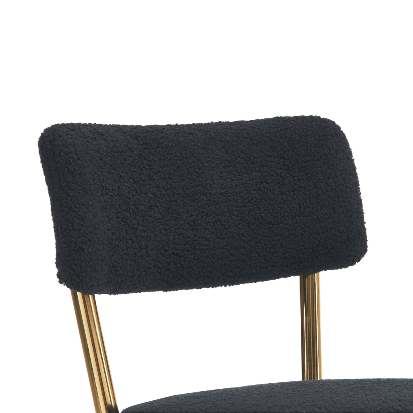Modern Teddy Fabric Upholstered Bar Stools (Set of 4) - Black / Gold
