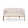 Mid Century Modern Loveseat With Channel Stitched Backrest - Beige