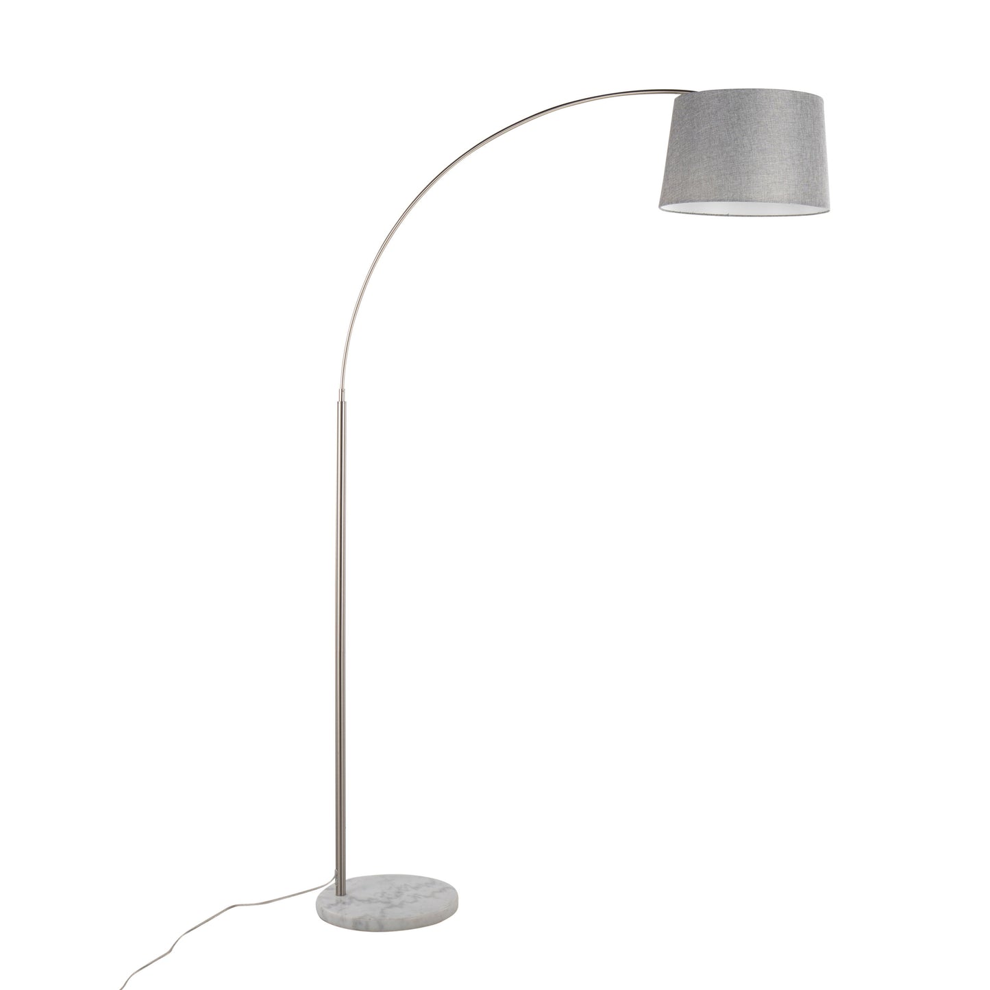 March - Contemporary Floor Lamp - Nickel / Gray