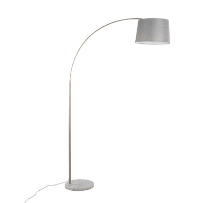 March - Contemporary Floor Lamp - Nickel / Gray