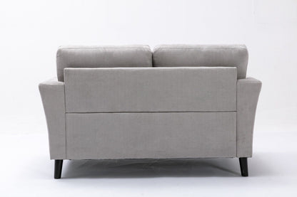 Damian - Woven Living Room Fabric Sofa, Loveseat (Set of 2) - Light Gray