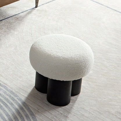 Lamb Wool Seat With Barrel Pipe / Black Ash Willow - White