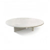Snow Mountain Marble Coffee Table, Living Room Table, Unique Stone Design - White / Natural