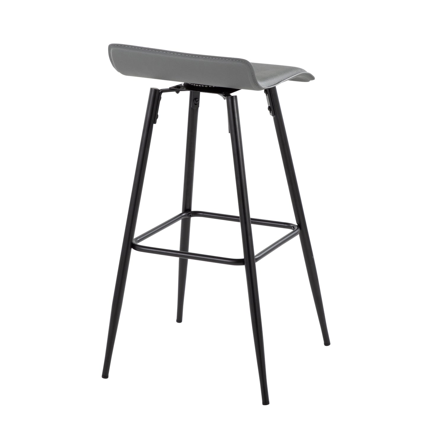 Ale - Contemporary Fixed Height Bar Stool (Set of 2) - Gray / Black