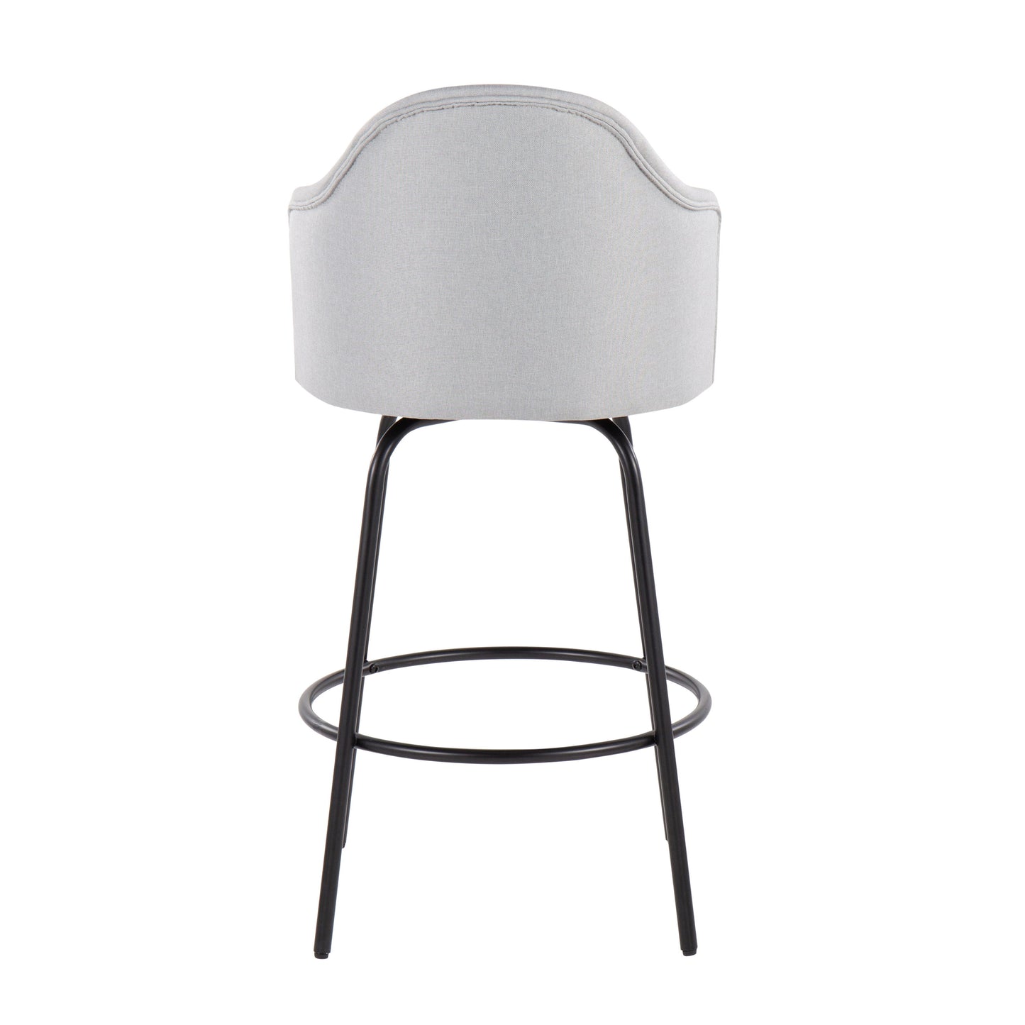 Ahoy - Contemporary Fixed Height Counter Stool (Set of 2) - Black / Light Gray
