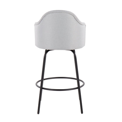Ahoy - Contemporary Fixed Height Counter Stool (Set of 2) - Black / Light Gray