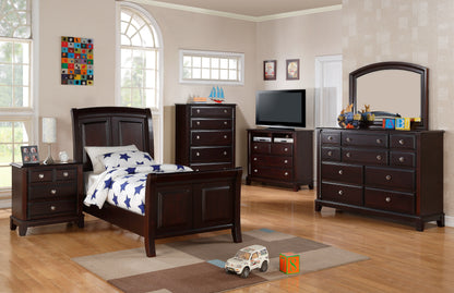 Twin Bed Stylish Contemporary - Cappuccino