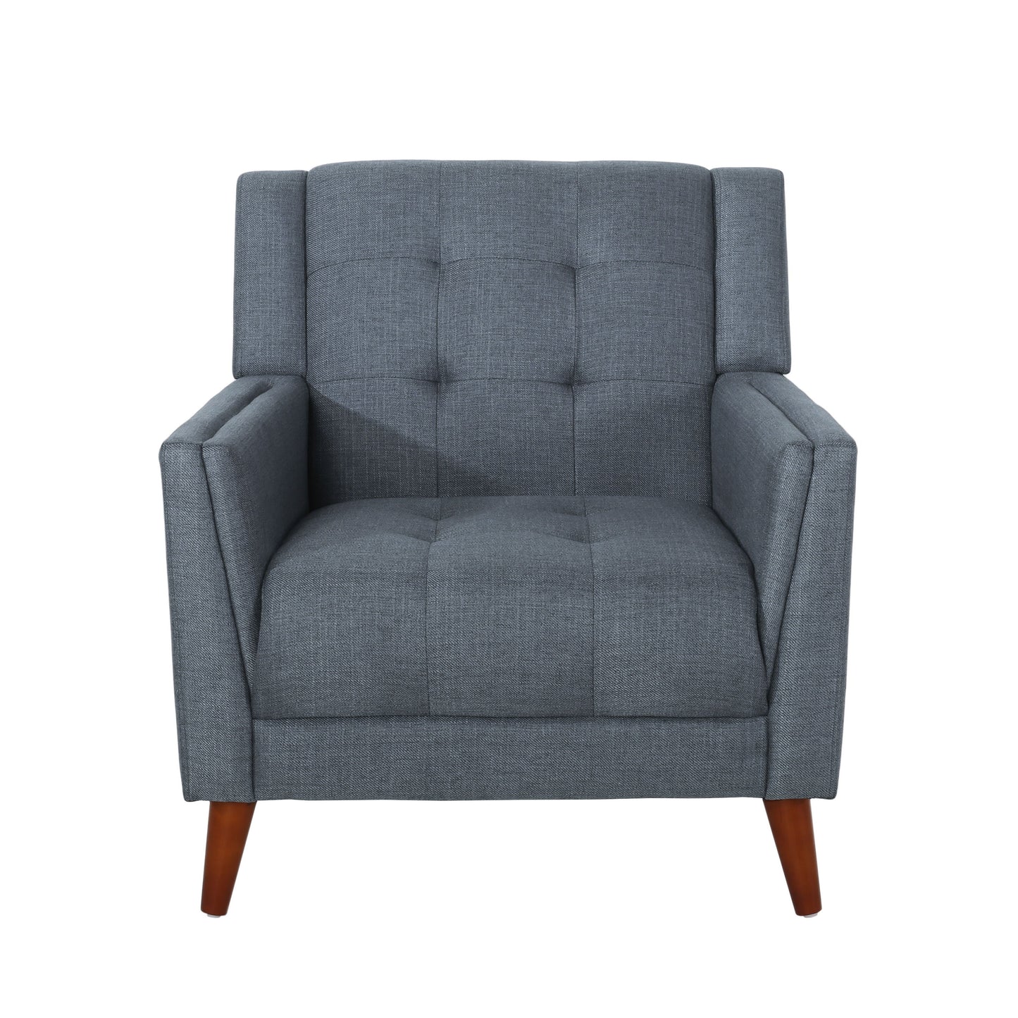 Luminaesque - Fabric Upholstered Armchair With Tufted Back - Dark Gray