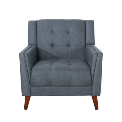 Luminaesque - Fabric Upholstered Armchair With Tufted Back - Dark Gray