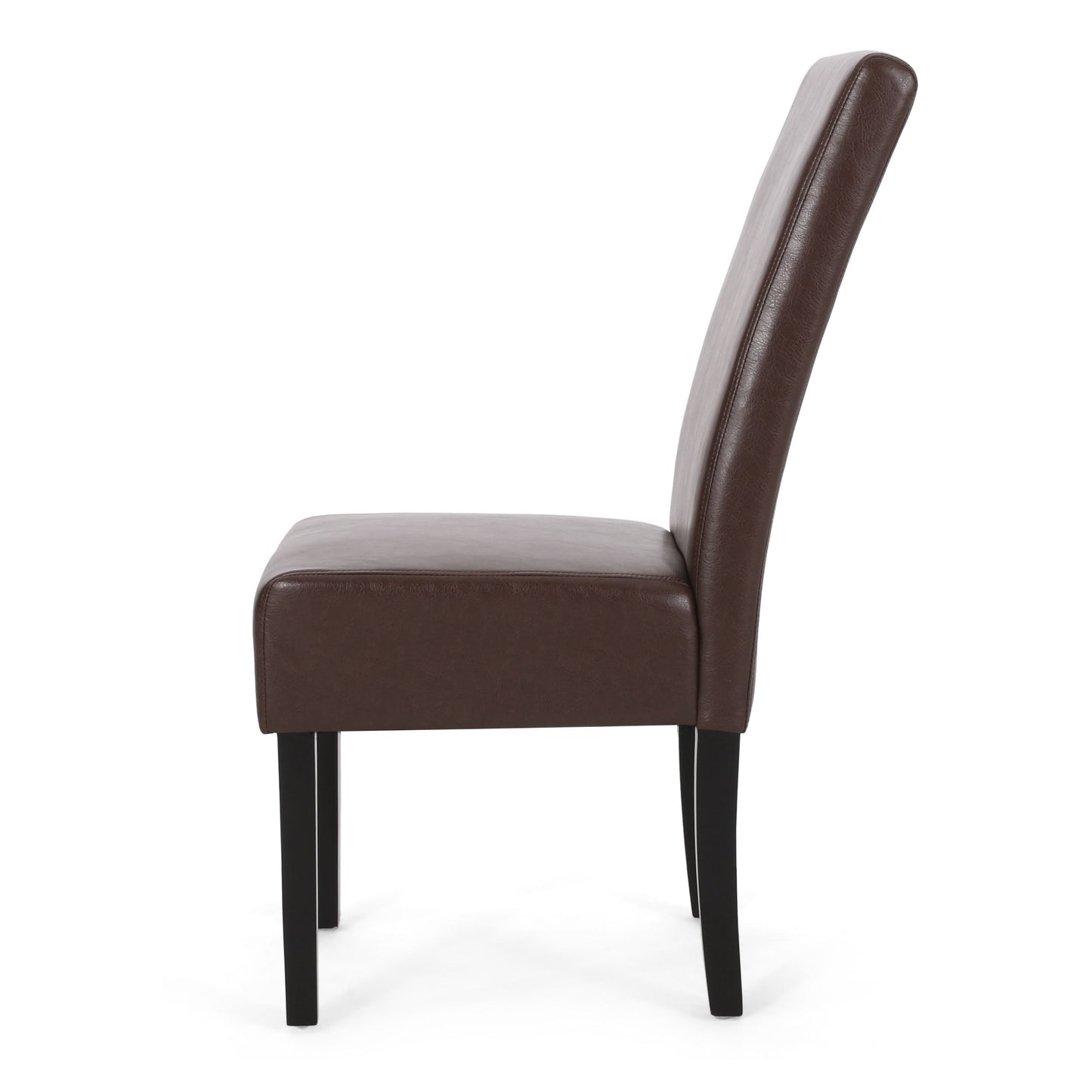 Contemporary Dining Chair (Set of 2) With Upholstery And Rubberwood Legs - Dark Brown