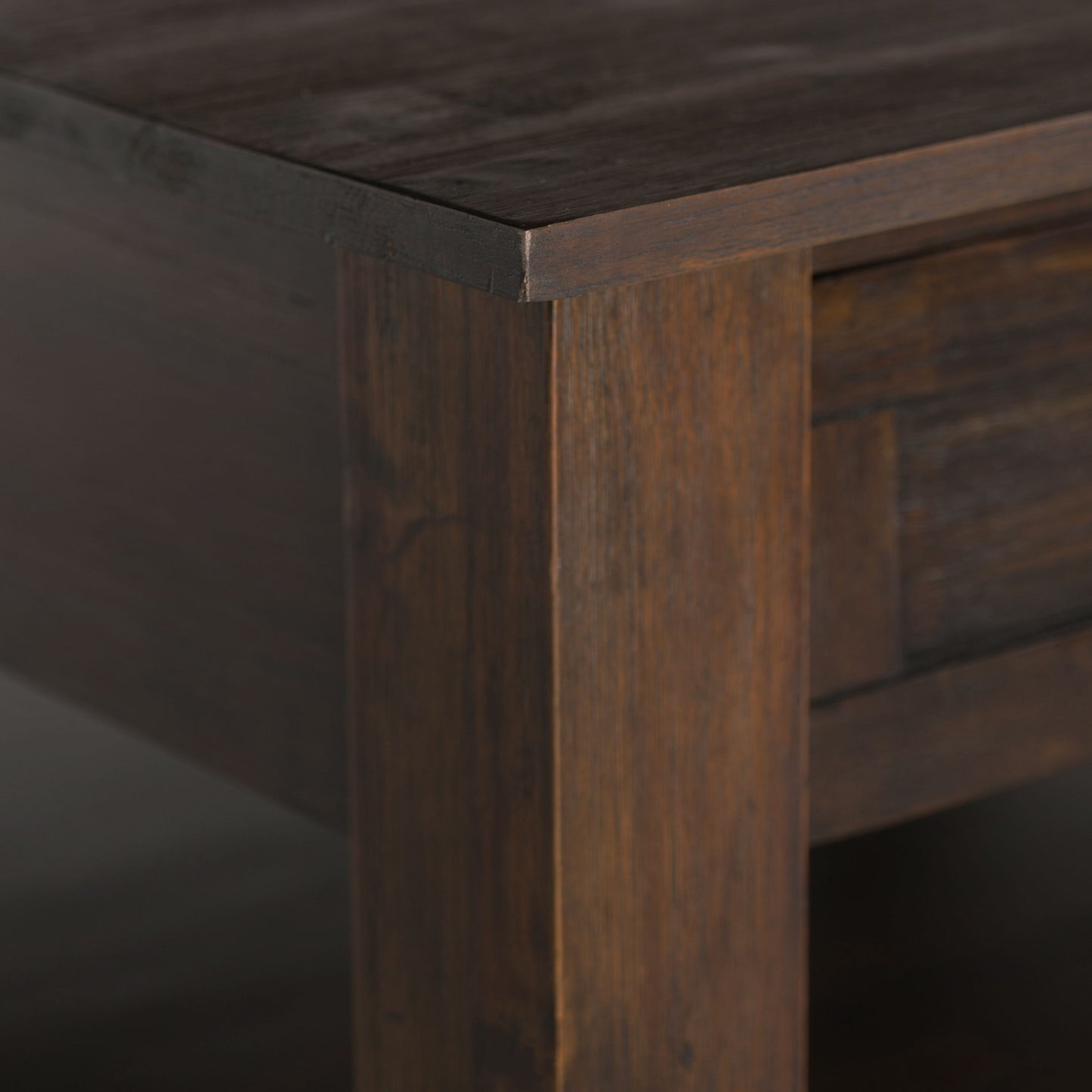 Monroe - Square Coffee Table - Distressed Charcoal Brown