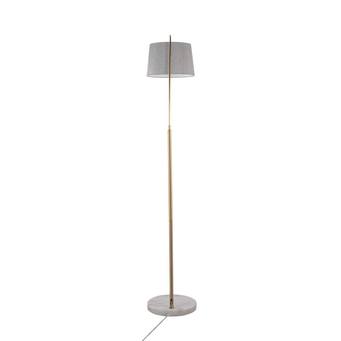 March - Contemporary Floor Lamp - Antique Brass / Gray