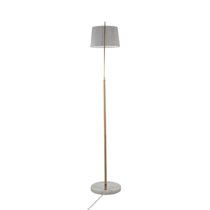 March - Contemporary Floor Lamp - Antique Brass / Gray