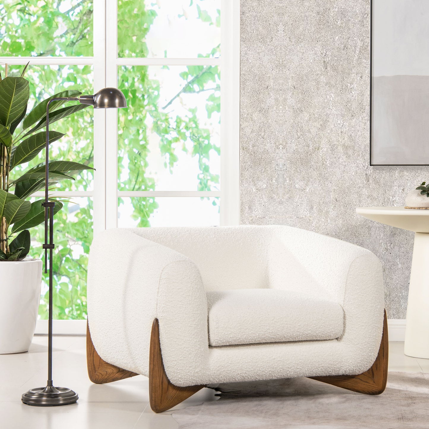 Alpine - Sherpa Arm Chair - Ivory White