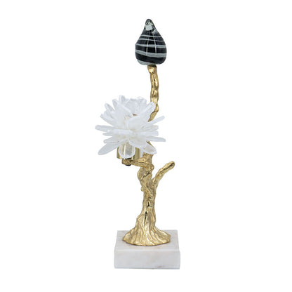 Candle Holder With Marble Stand - Multicolor