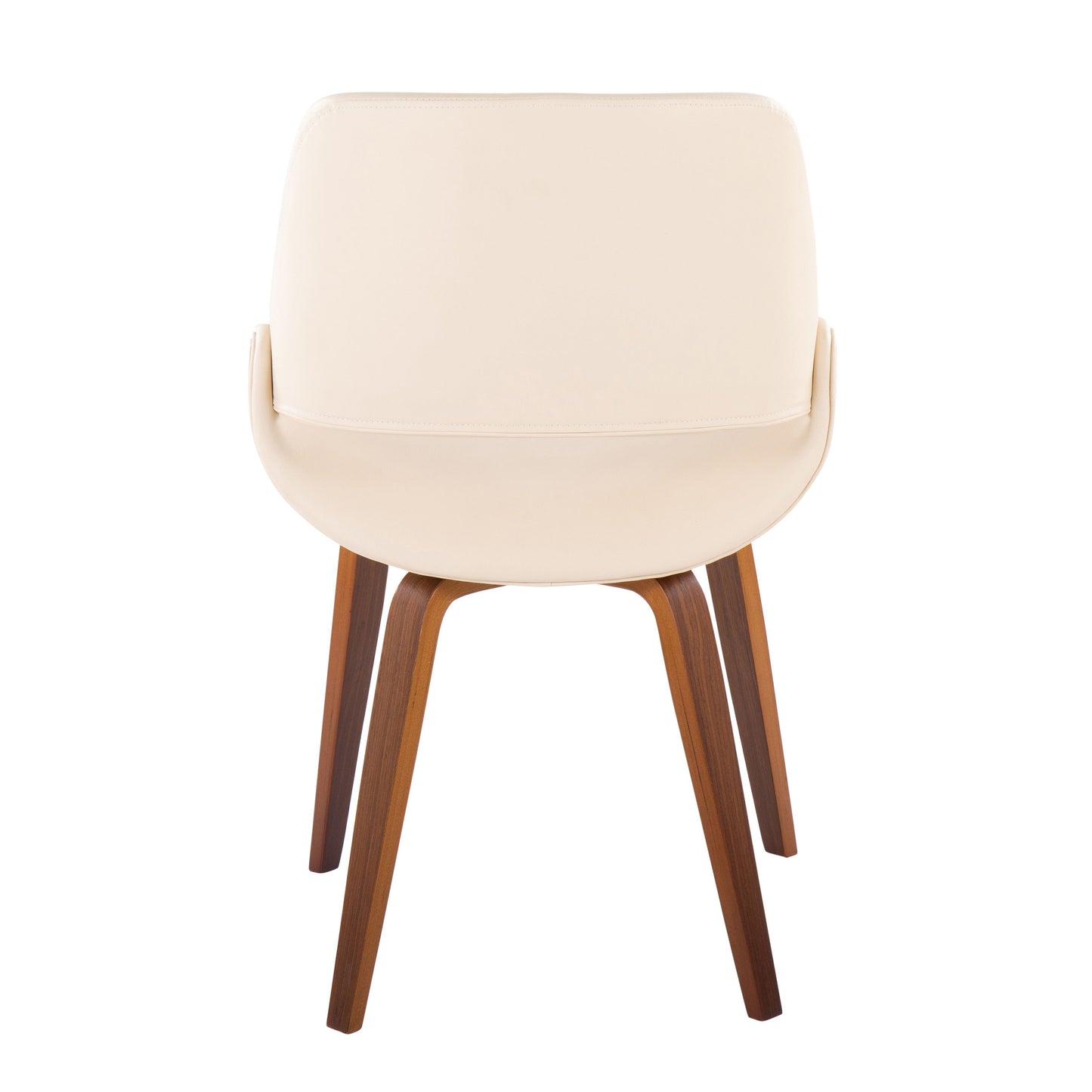 Fabrico - Mid-Century Modern Dining Accent Chair (Set of 2) - Walnut / Cream