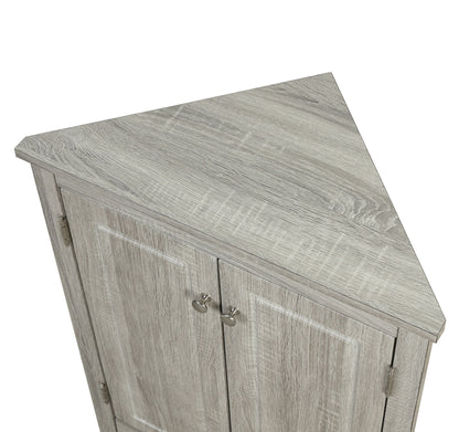 Triangle Bathroom Storage Cabinet With Adjustable Shelves, Freestanding Floor Cabinet For Home Kitchen - Oak