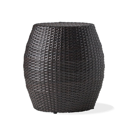 Outdoor Wicker Patio Side Table - Brown Multi