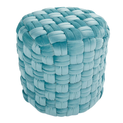 Braided - Round Ottoman - Ice Blue