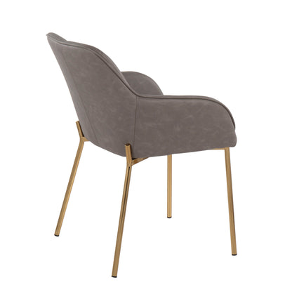 Daniella - Contemporary Dining Chair (Set of 2) - Gold / Gray