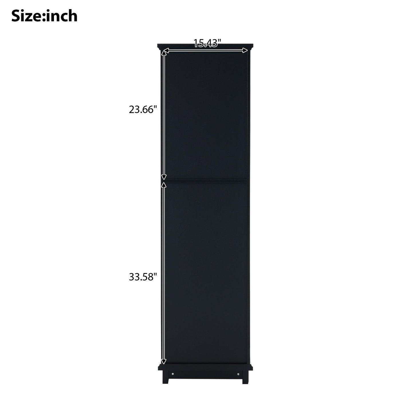 Tall Bathroom Storage Cabinet With Glass Doors, Free-Standing, Two Drawers, And Adjustable Shelves, MDF Board, Painted Perfect For Displaying Your Favorite Items - Black