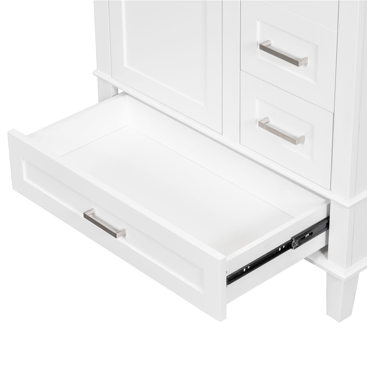 Bathroom Vanity, Modern Bathroom Cabinet With Sink Combo Set, Bathroom Storage Cabinet With A Soft Closing Door And 3 Drawers, Solid Wood Frame - White