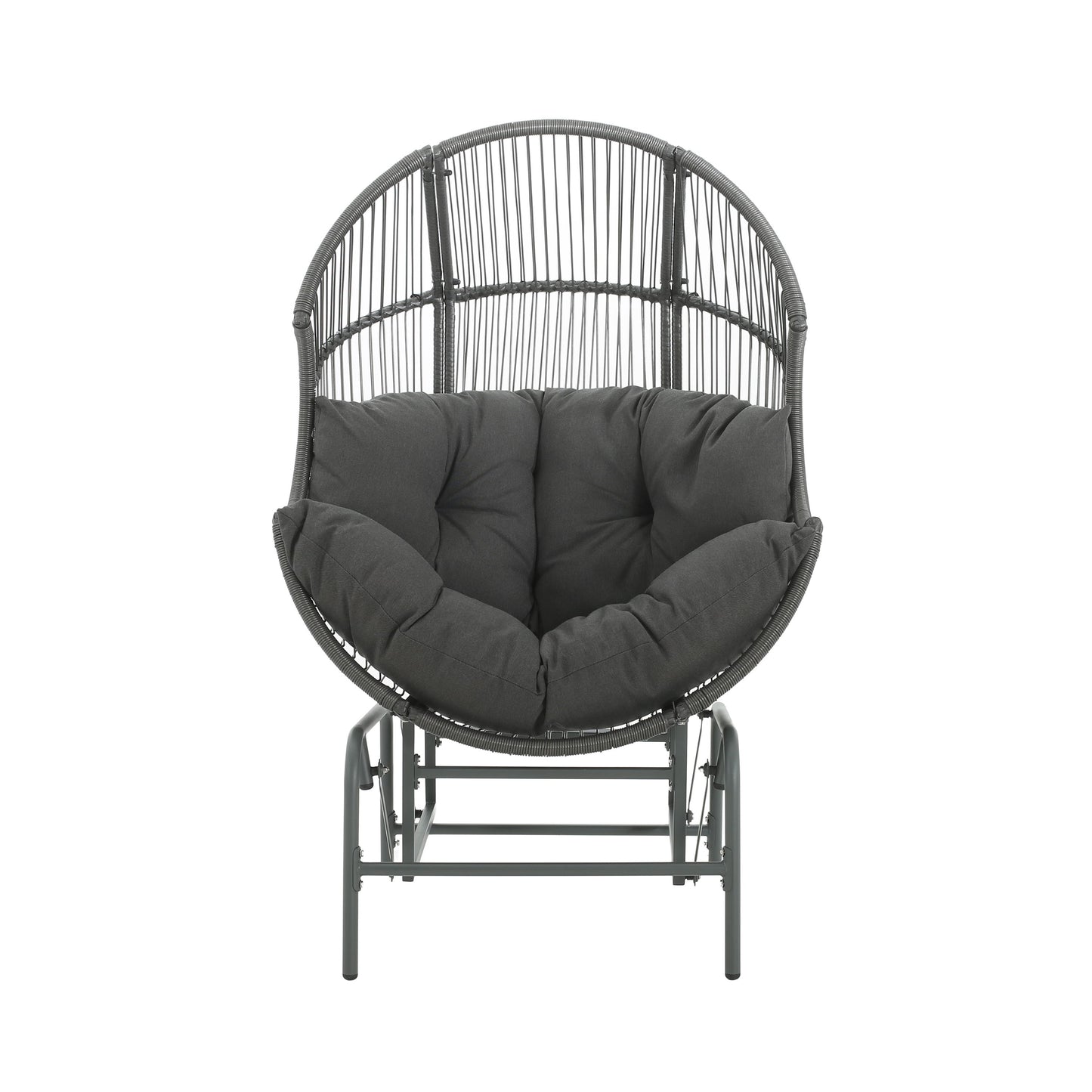 Palos - Outdoor Wicker Glider Chair - Dark Gray