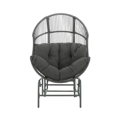 Palos - Outdoor Wicker Glider Chair - Dark Gray
