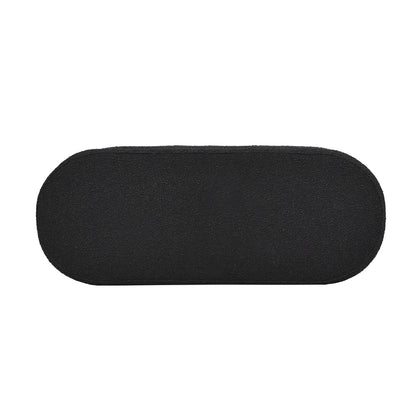 Fuji - Upholstered Oval Storage Bench - Ebony Black