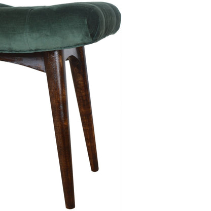 Velvet Curve Bench - Emerald