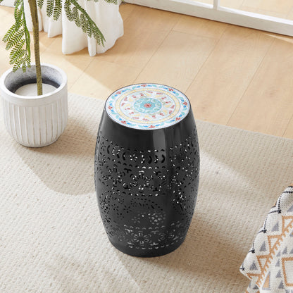 Ruby - Modern Mosaic Side Table - Black