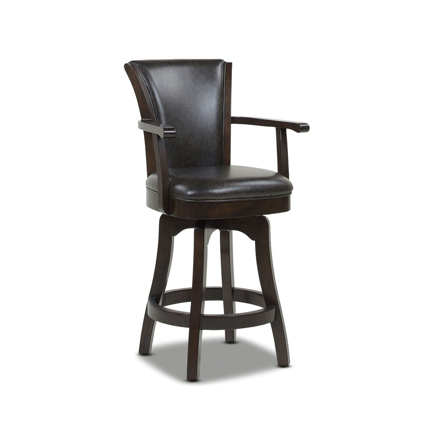 Williams - Swivel Counter Height Bar Stool - Vintage Black Brown