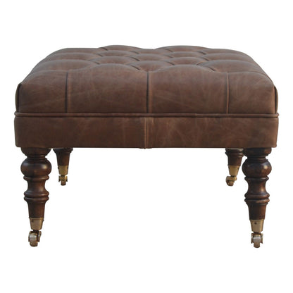 Buffalo - Leather Ottoman - Brown