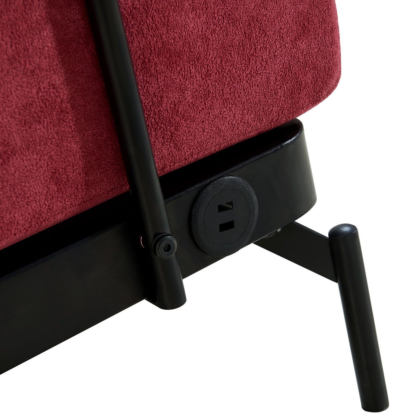 Modern Loveseat Sofa 59" Sofa Couch 2 Seater With USB Ports, Unique Cylindrical Armrests - Red