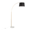 March - Contemporary Floor Lamp - Antique Brass - Black