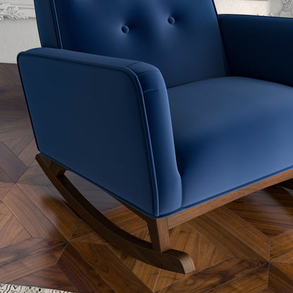 Demetrius - Solid Wood Rocking Chair - Blue