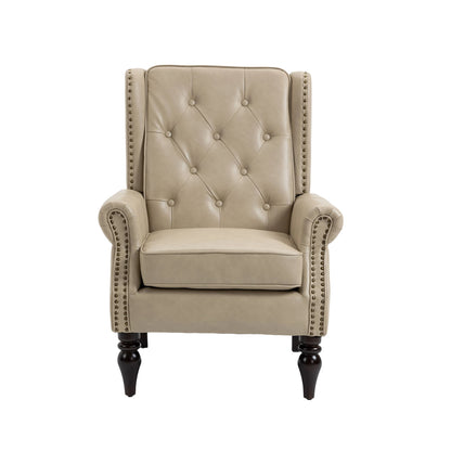 Modern Accent Chair Lounge Chair With Sturdy Wood Legs - Camel