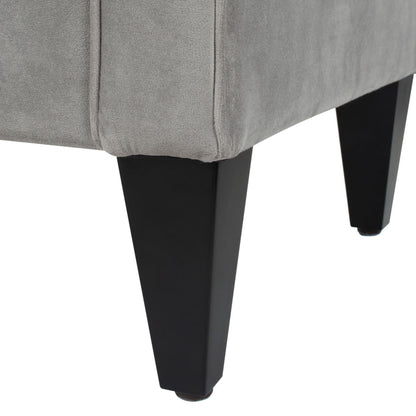 Jacqueline - Tufted Roll Arm Storage Bench - Opal Gray