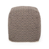 Amuleto - Hand Loomed Cotton Pouf - Dark Gray / Brown