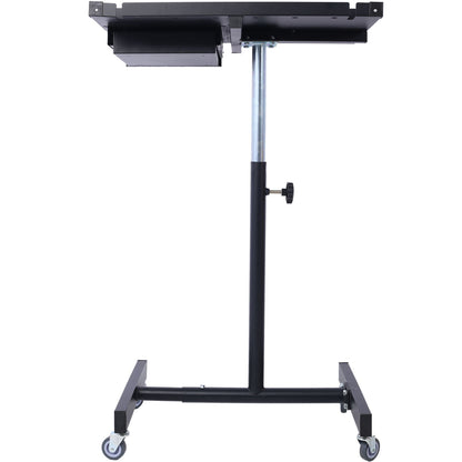 Adjustable Tear Down Work Table With Drawer For Garages, Repair Shops, And Diy, Portable, (4) 2.5" Swivel Casters, 220 Pound Capacity, Rubber Corners, Heavy Duty Steel - Black