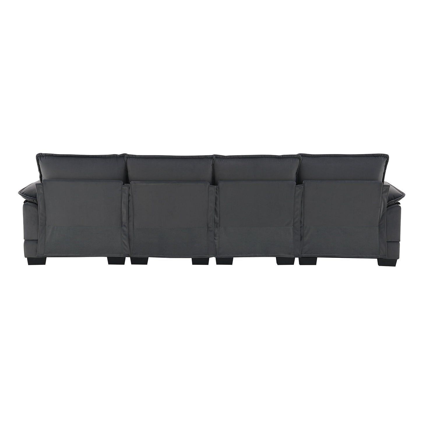Modern U-Shaped Sectional Sofa With Waist Pillows, 6 Seat Upholstered Symmetrical Sofa Furniture, Sleeper Sofa Couch With Chaise Lounge - Gray