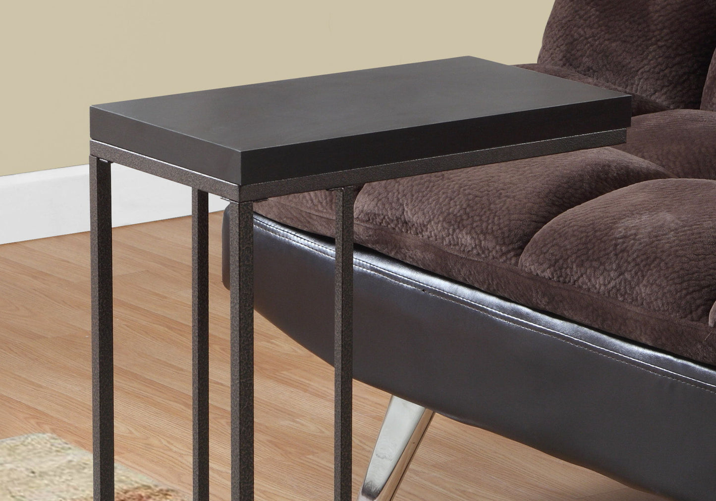 Accent Table, C - Shaped, Contemporary & Modern - Espresso
