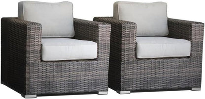 2 Person Seating Set With Cushions - Dark Brown / Gray