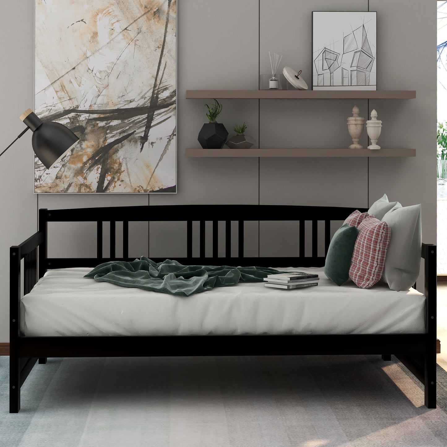Twin Size Modern Daybed, Multifunctional - Espresso