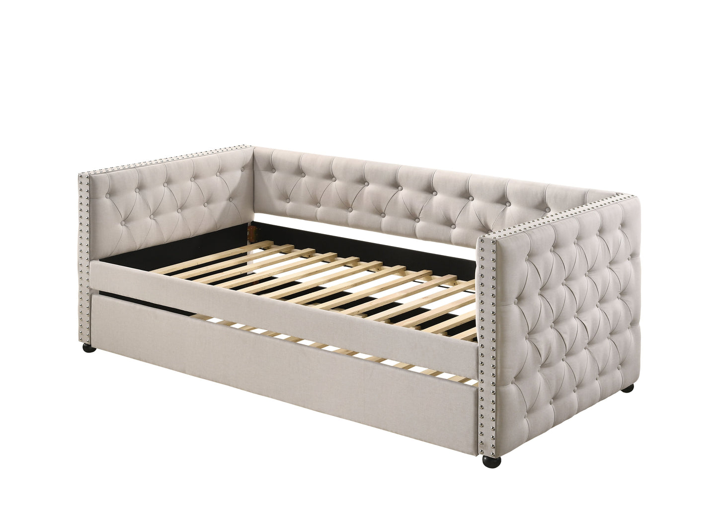 Romona - Overall Full Daybed With Trundle - Beige