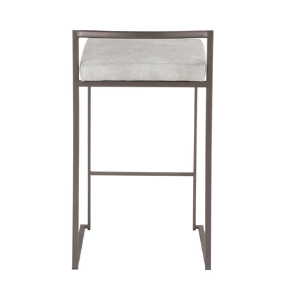 Fuji - Industrial Stackable Counter Stool (Set of 2) - Light Gray