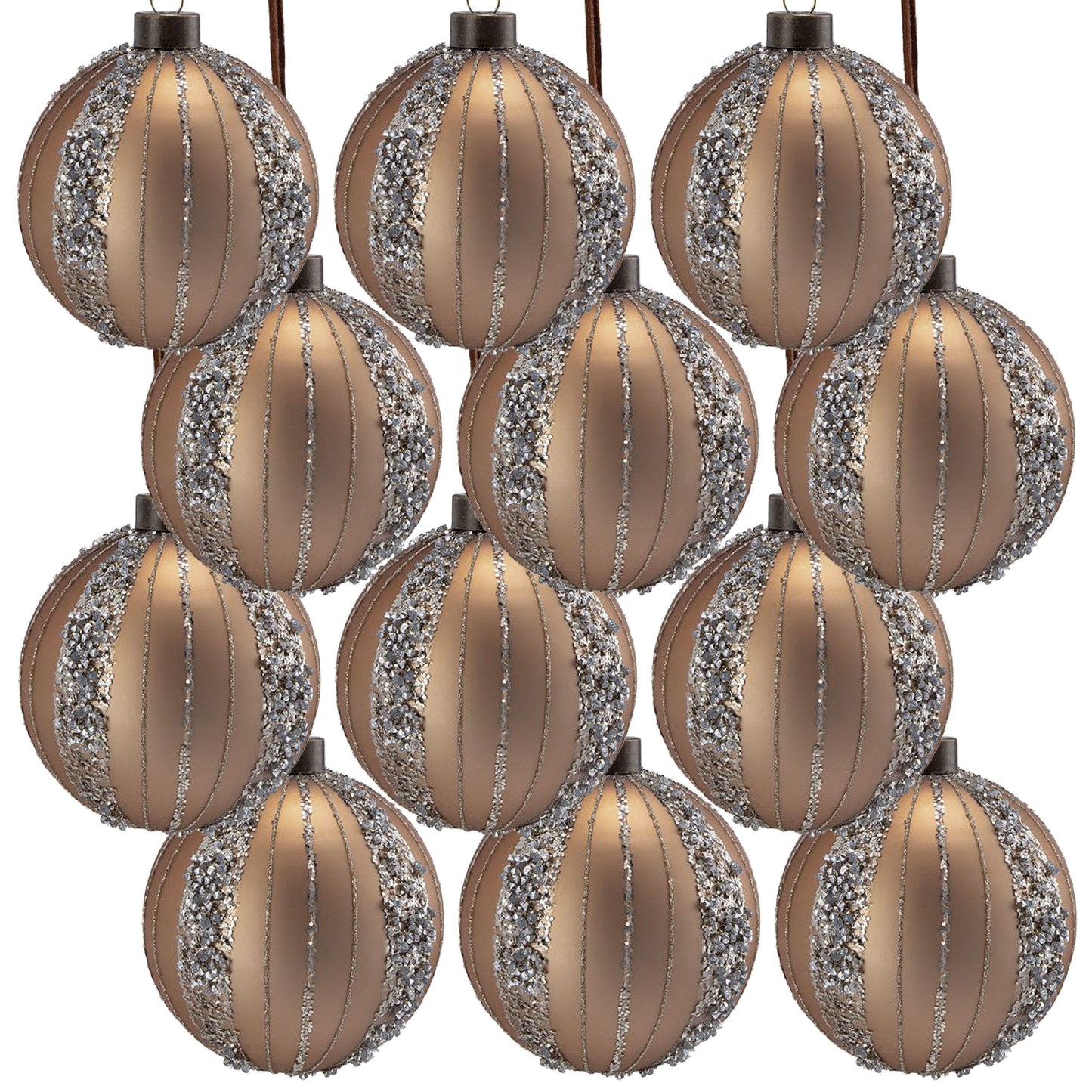 Christmas Ball Ornaments, Decorative Hanging Ball Christmas Tree Ornaments For Holiday Party Decorations (Set of 12) - Gold